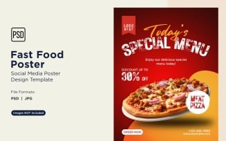 Fast Food Social Media Post Poster Design Template 47