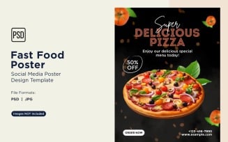 Fast Food Social Media Post Poster Design Template 54