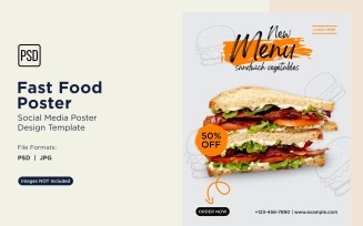 Fast Food Social Media Post Poster Design Template 56