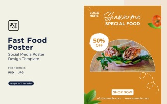 Fast Food Social Media Post Poster Design Template 58