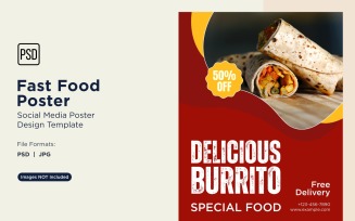 Fast Food Social Media Post Poster Design Template 66