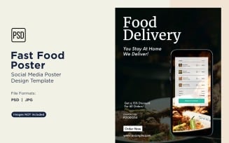 Fast Food Social Media Post Poster Design Template 81
