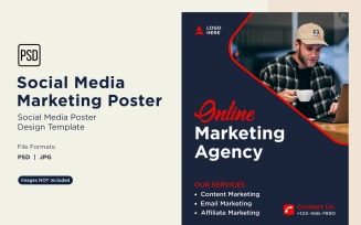 Modern and Simple Social Media Marketing Poster Design Template 03