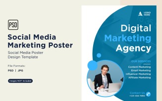 Modern and Simple Social Media Marketing Poster Design Template 04