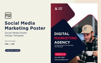 Modern and Simple Social Media Marketing Poster Design Template 05