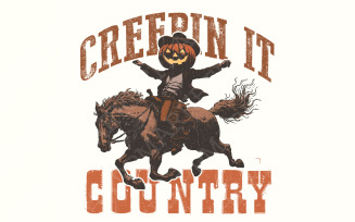 Creepin It Country Png, Western Halloween Png, Country Halloween Png, Cowboy Ghost Png, Trick or