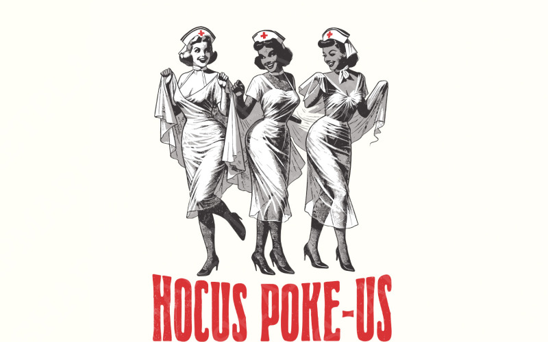 Hocus Poke-us Png, Spooky Nurse Png, Ghost Nurse Png, Nurse Png, Witch Nurse Png, ICU Nurse Png, ER Illustration