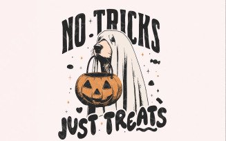 No Tricks Just Treats PNG, Trick Or Treat, Dog Halloween Png, Ghost Halloween png, Spooky Season