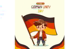 German Unity Day Cute Little Boy