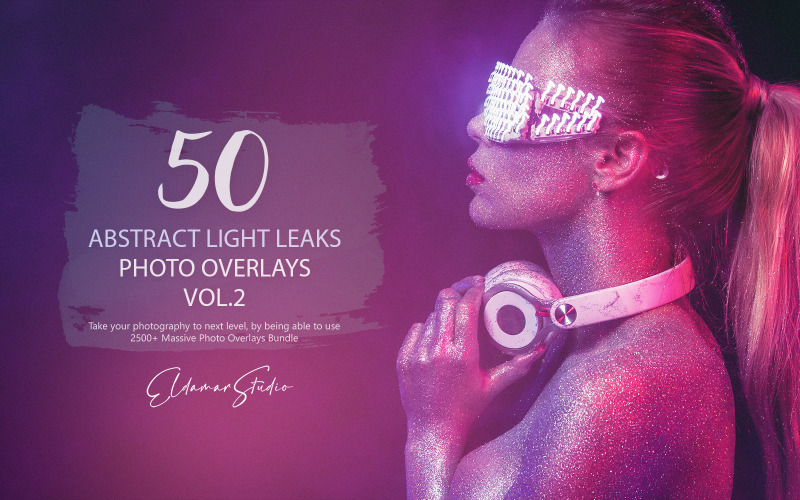 50 Abstract Light Leaks Photo Overlays - Vol. 2 Illustration
