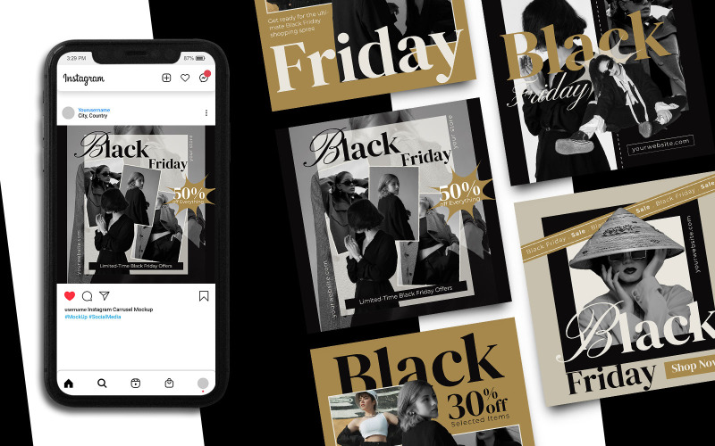 Black Friday Instagram Post Template 6 Social Media