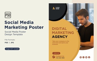 Modern and Simple Social Media Marketing Poster Design Template 63