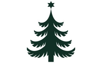 A silhouette of a Christmas tree with triangular shape