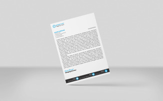 Creative Letterhead Corporate Letterhead Identity Template Design Minimal Style Black And Cyan