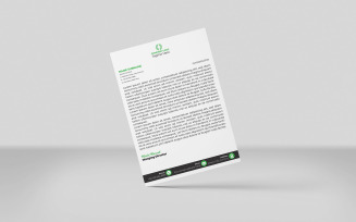 Creative Letterhead Corporate Letterhead Identity Template Design Minimal Style Black And Green