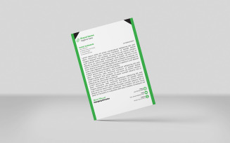 Creative Letterhead green Block Color Corporate Letterhead Identity Template Design Minimal Style