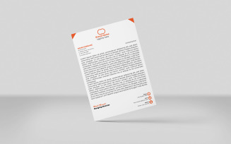 Creative Letterhead orange Color Corporate Letterhead Identity Template