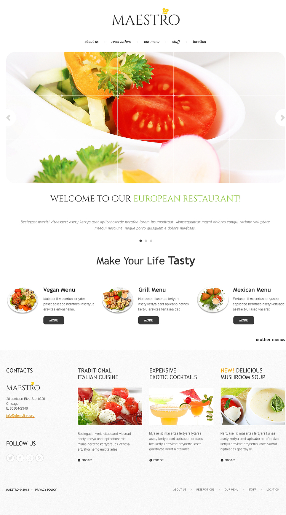 Cafe Responsive Website Template New Screenshots BIG