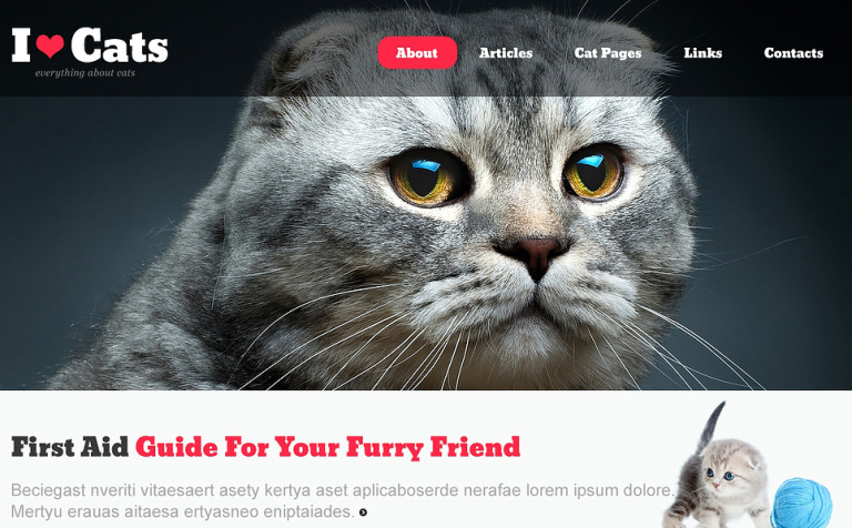 Cat Bootstrap Website Template Big Screenshot Cat Responsive Website Template New Screenshots BIG