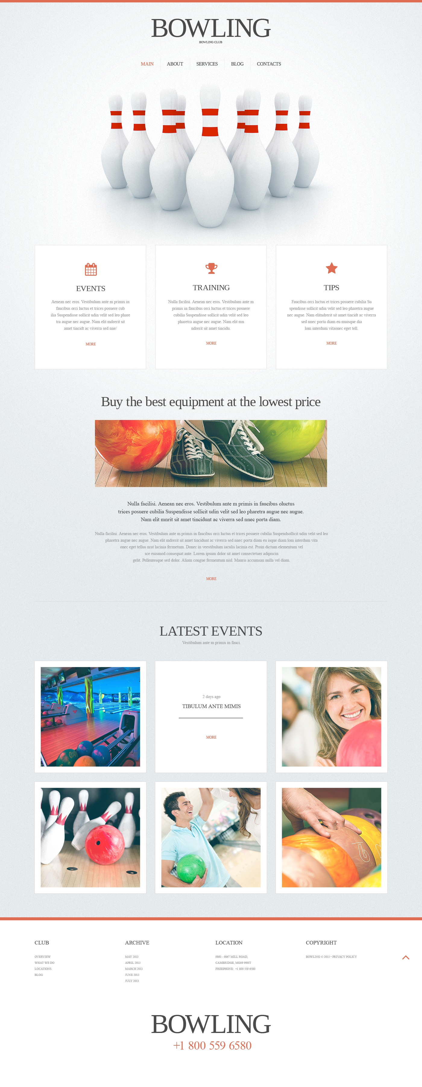 Modèle Web adaptatif pour site de bowling #45153