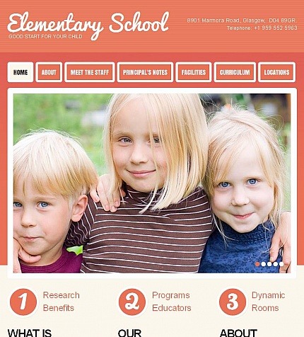 Primary School Premium Facebook HTML CMS Template Big Screenshot Primary School Facebook HTML CMS Template Facebook Screenshot