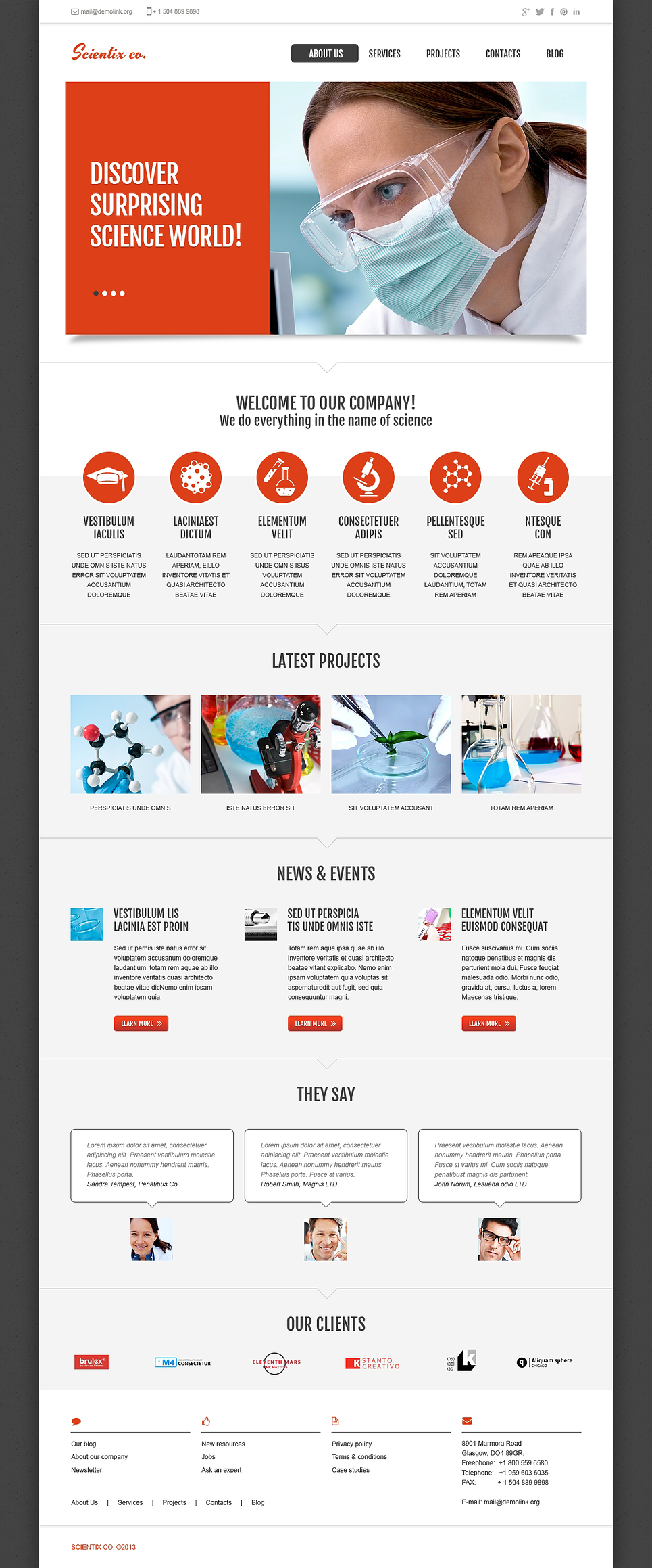 Science Responsive Website Template New Screenshots BIG
