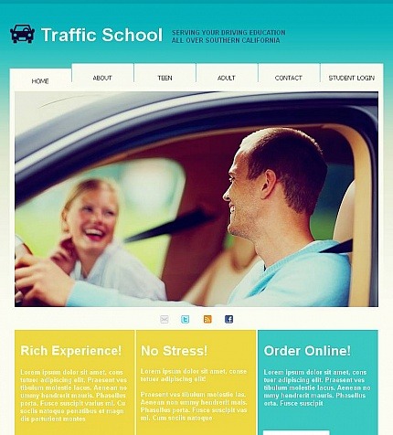 Traffic School Premium Facebook HTML CMS Template Big Screenshot Traffic School Facebook HTML CMS Template Facebook Screenshot