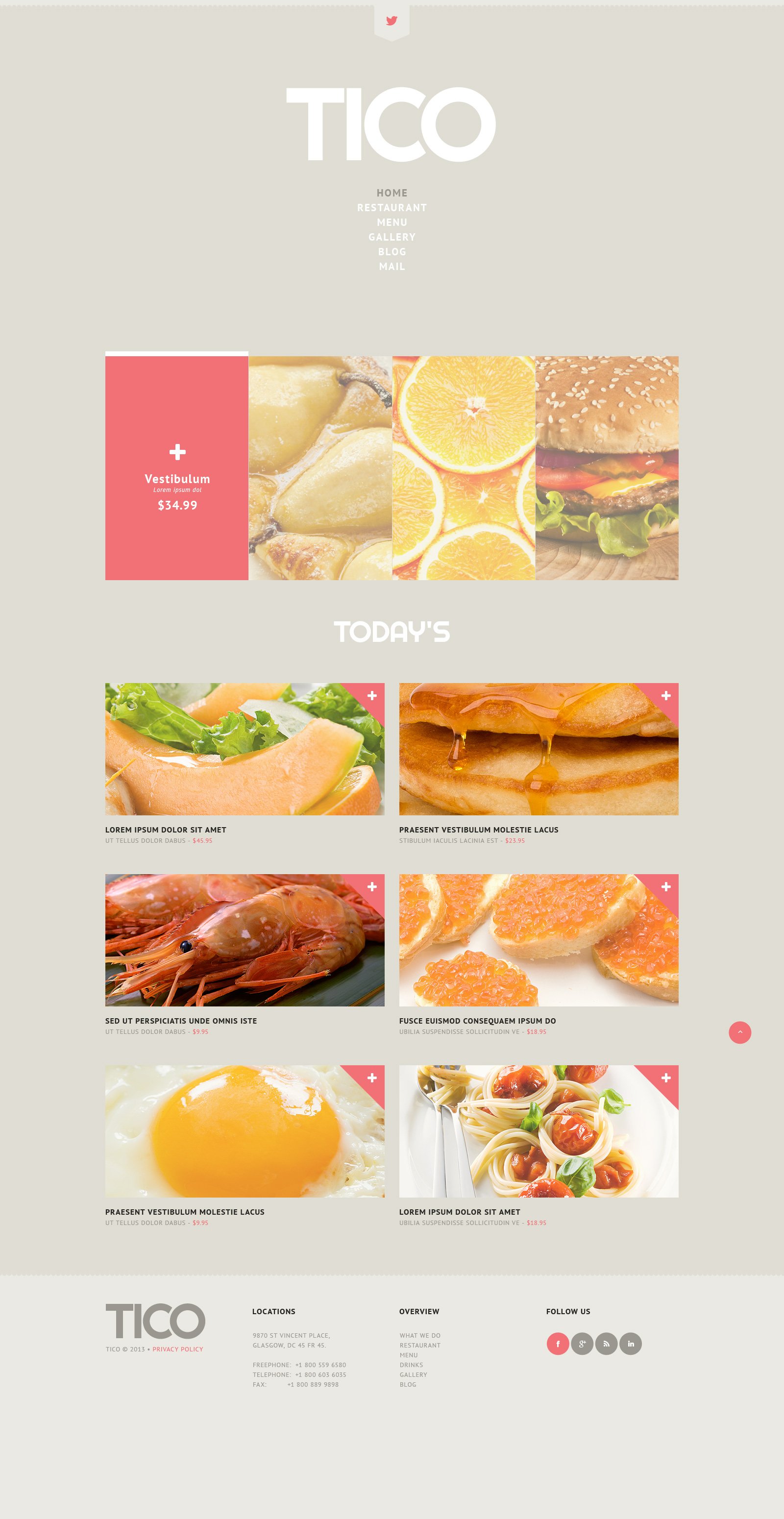 WordPress Theme namens "europäisches Restaurant" #45147 - Screenshot