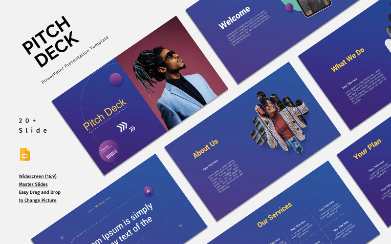 Pitch deck portfolio Google slide Presentation template Google Slide