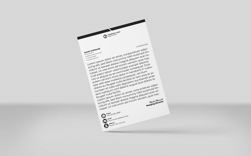 Creative Letterhead Corporate Letterhead Identity Template Design Minimal Style 1 COLOR black Corporate Identity