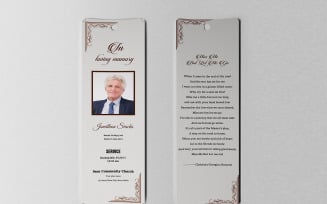 Funeral Bookmark Template. Word & Psd