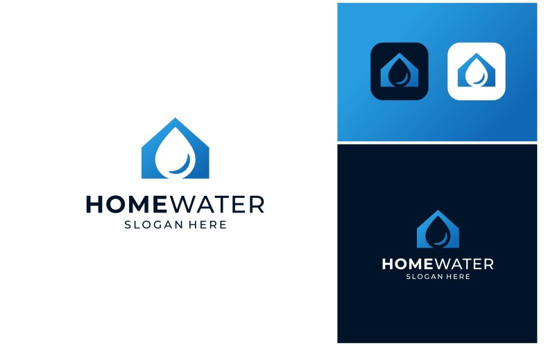 Home House Water Drop Logo Logo Template