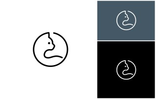 Cat Kitten Circle Line Logo