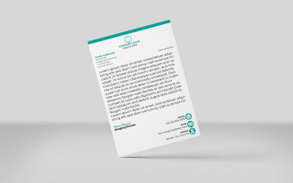 Creative Letterhead Corporate Letterhead Identity Template Design Minimal PERSIAN GREEN 1 COLOR