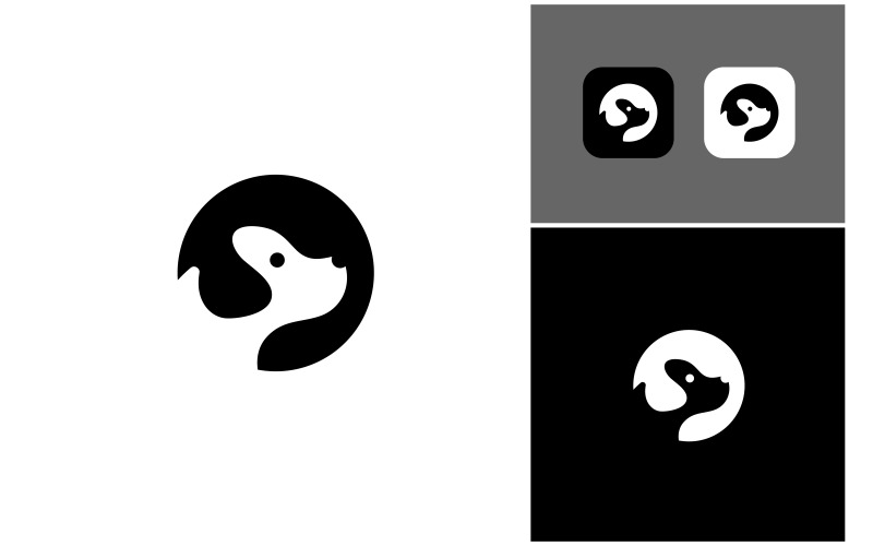 Dog Puppy Pet Paw Circle Logo Logo Template