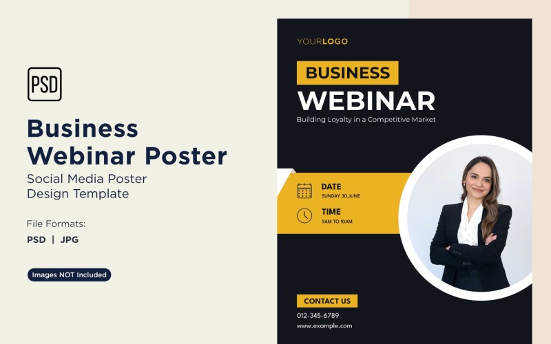 Business Webinar Poster Design Template 20 Social Media