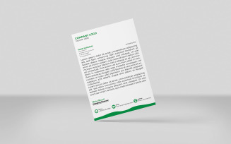green 1 Color Creative Letterhead Corporate Letterhead Identity Template Design Minimal Style