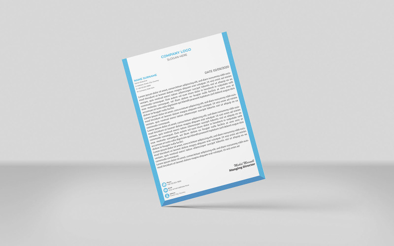 black cyan Colors 2 Creative Letterhead Design Minimal Style Corporate Identity