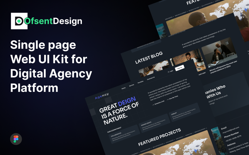 Digital Agency Landing Page Website UI Element