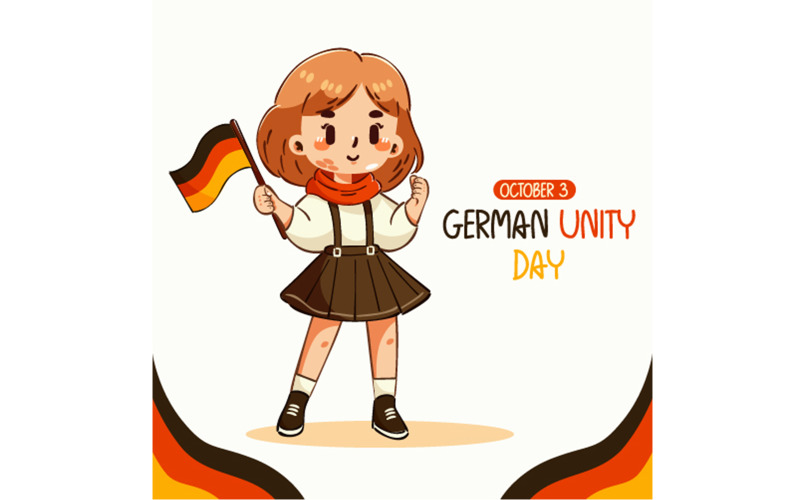 German Unity Day Celebration Illustration