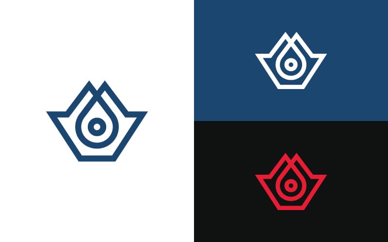 Letter M Drop Pin Logo Template