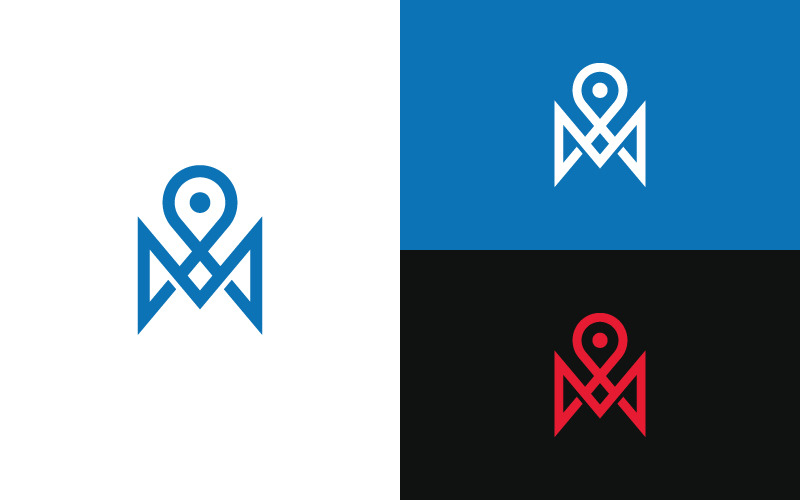 Letter M Location Logo Template