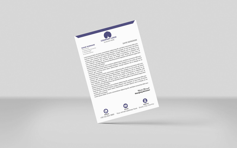 Colors navy Creative Letterhead Corporate Letterhead Corporate Identity