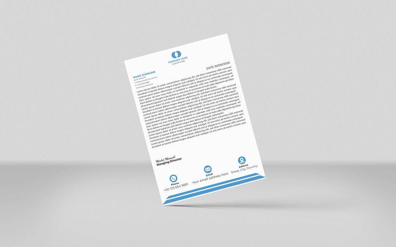 Cyan Colors Creative Letterhead Corporate Letterhead Corporate Identity