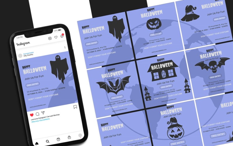 Happy Halloween Instagram Post Puzzle Social Media