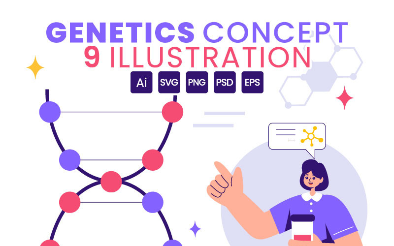 9 Genetic Science Concept Illustration