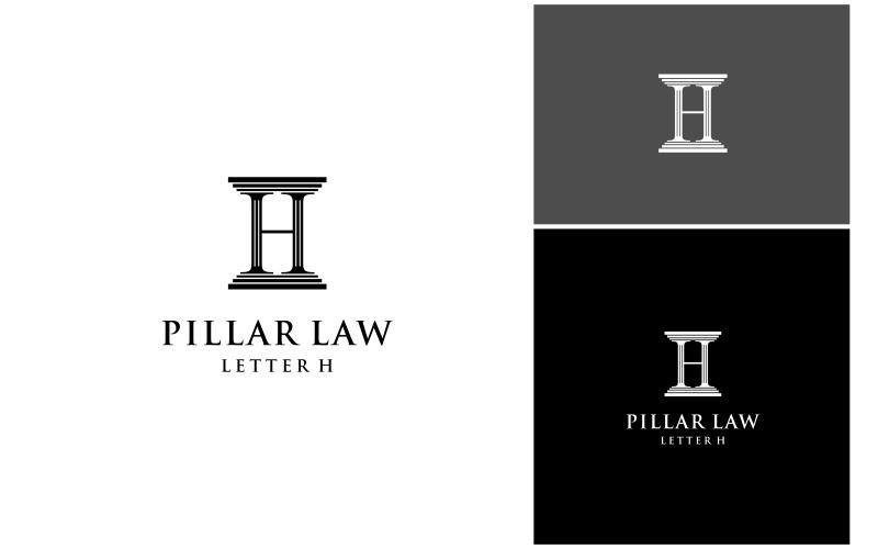 Letter H Attorney Law Pillar Logo Logo Template