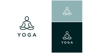 Yoga Meditation Line Art Logo