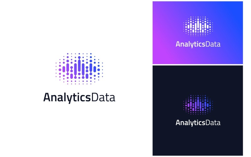 Analytics Data Digital Logo Logo Template