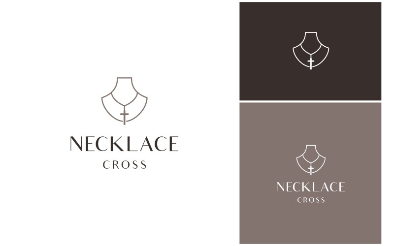 Necklace Cross Pendant Logo Logo Template
